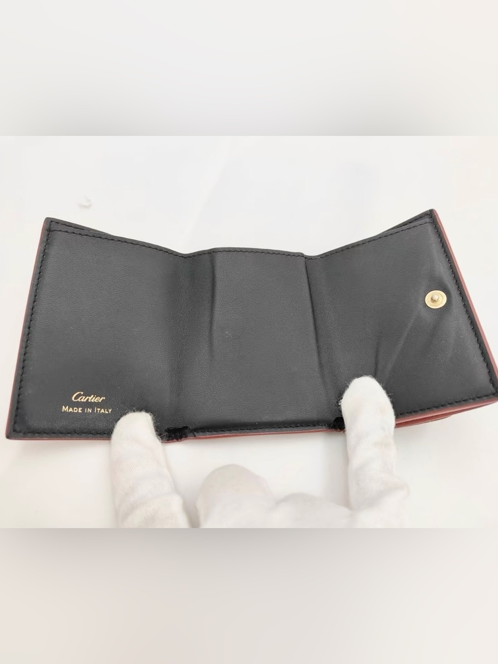 Pre owned Cartier Garland de Wallet Trifold wallet Leather w/ COA - Picture 4 of 8